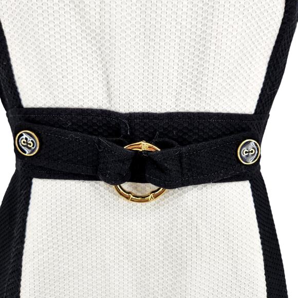 Tahari by ASL Waffle Cotton Colorblock Sheath Dress W Metal Waist Detail Size 10 - Picture 9 of 10